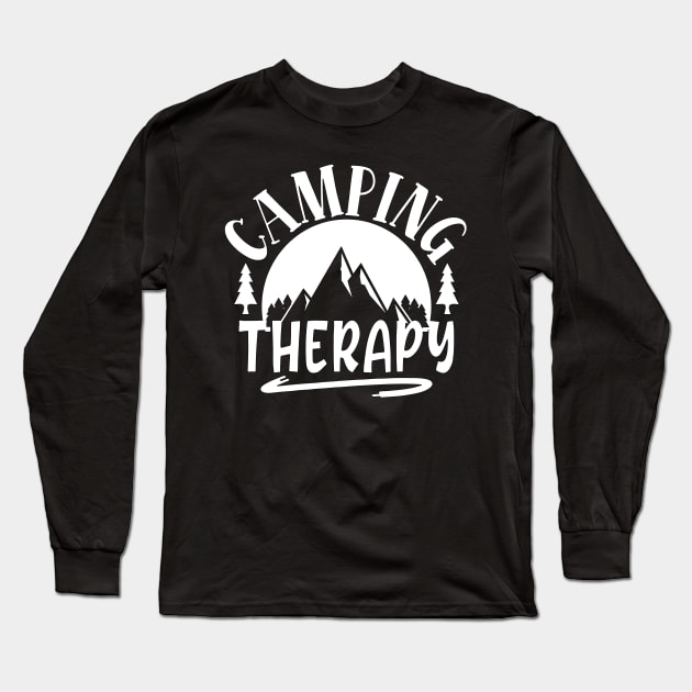 camping therapy Long Sleeve T-Shirt by Mako Design 